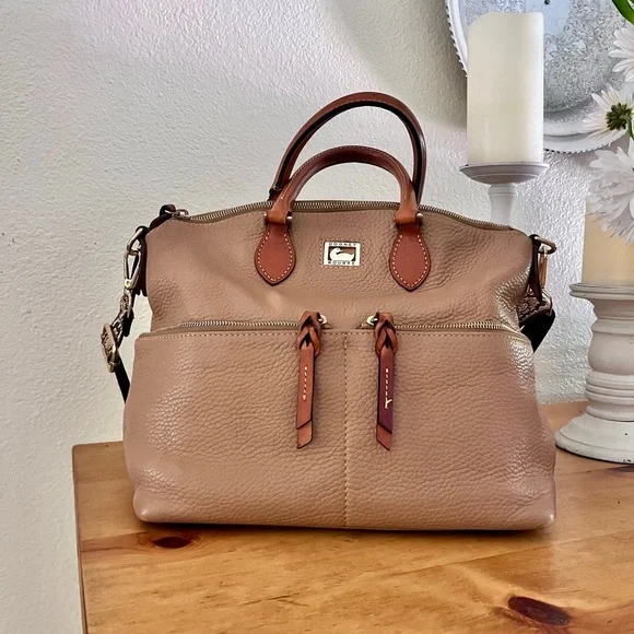 Dooney & Bourke Dillen 2 Pocket Leather Satchel - Picture 2 of 16